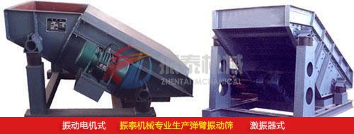 懸臂篩網振動篩（彈臂振動篩）振動電機式、激振器式